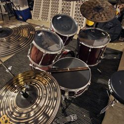 Dark Red Yamaha Stage Custom Drum Kit