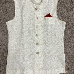 Indian Pakistani Off White Vest For Men On Sale