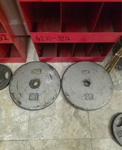 Pair of 25 lb. Iron weight plates, $45 for the pair