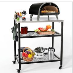 Stainless Steel Outdoor Pizza Oven Stand / Grill Cart 
