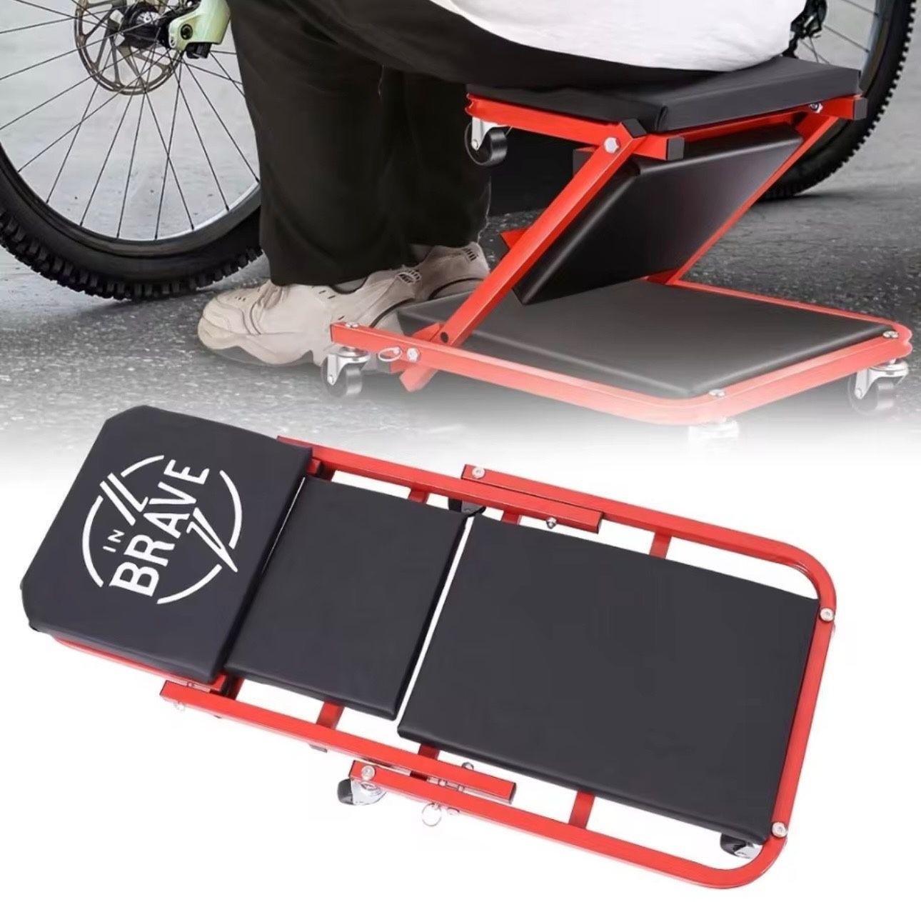 DNA MOTORING TOOLS-00186 40 Inches 2 IN 1 Rolling Folding Car Creeper/Seat,