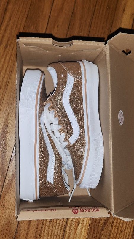Vans Old Skool Classic Gold Glitter Size 12 Kids
