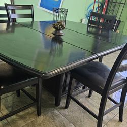 Beautiful 4 Chairs Tall Dining Set