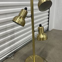 Vintage Brass 3-Light Adjustable Table Lamp