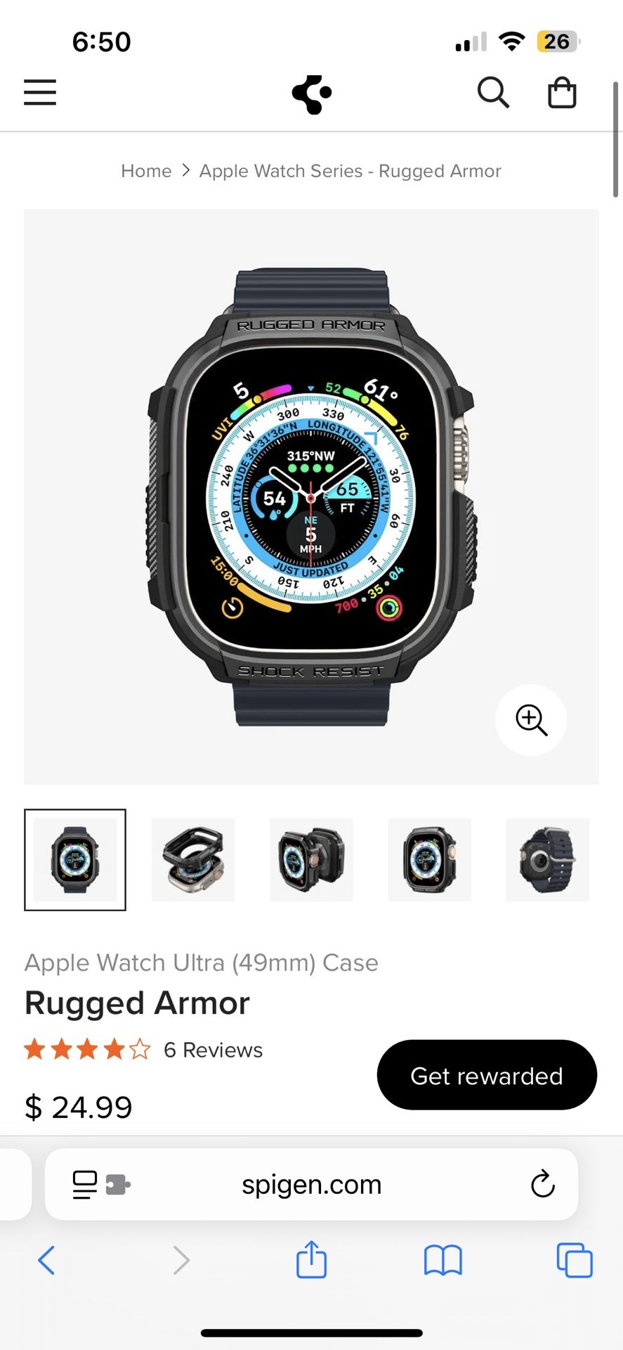 Spigen Apple Watch Ultra (49mm) Case Rugged Armor Case