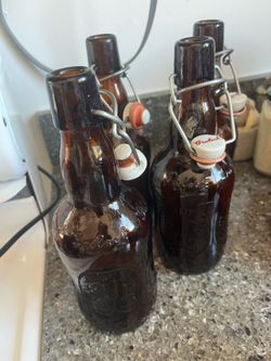Vintage Grolsch Beer bottles with dip cap