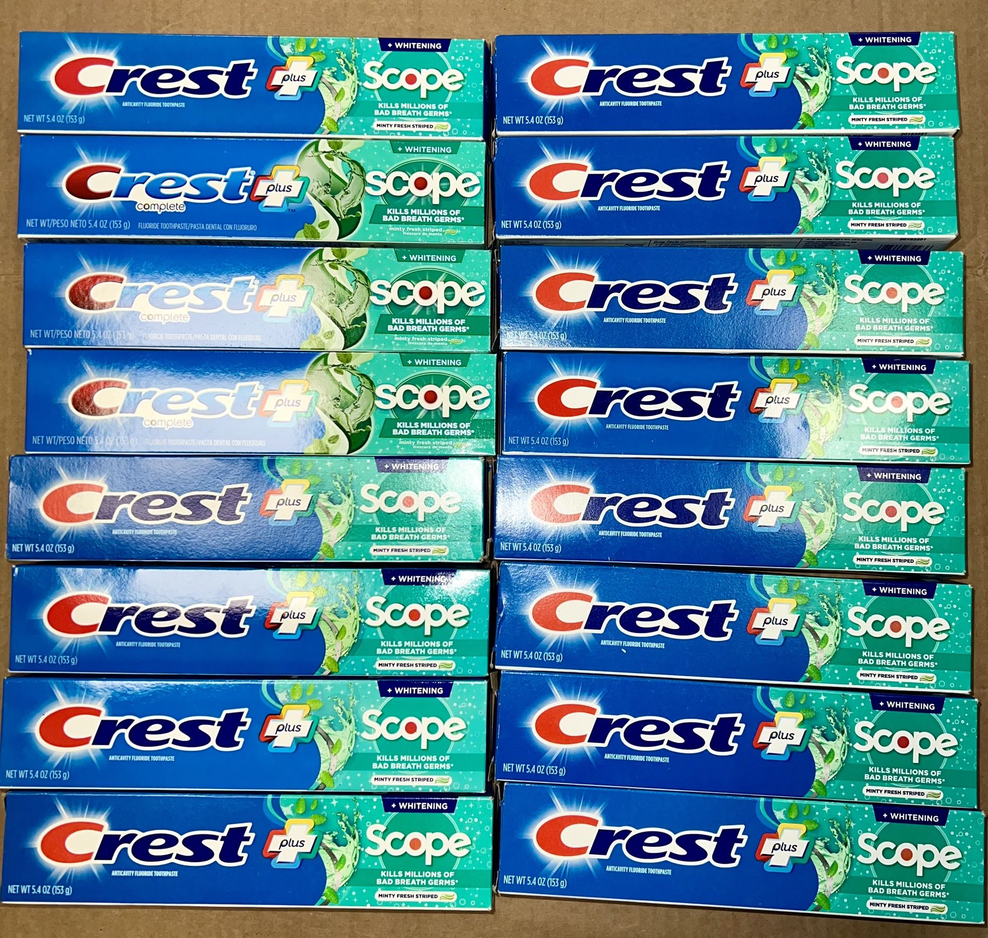 16 Crest + Scope Complete Whitening Toothpaste - Minty Fresh 5.4oz