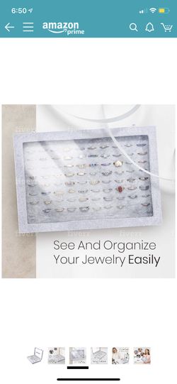 100 Slots Rings & Ear Rings Storage Box with Transparent Lid ~ Ample Space ~ See Through Top Display Case Accessories Storage Jewelry Box