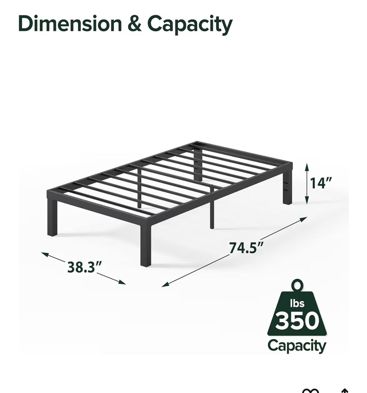 ** Move out Sale ** Metal Platform Bed Frame,