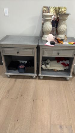 RH gunmetal nightstands - Matching set