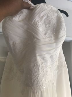 Wedding dress and veil from David’s bridal
