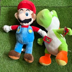 Mario and Yoshi plush