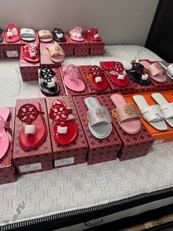 Tory sandals, Hermes sandals, Dior sandals