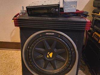 “Kicker 12” Subwoofer Setup W/ Amp & Kenwood Stereo”