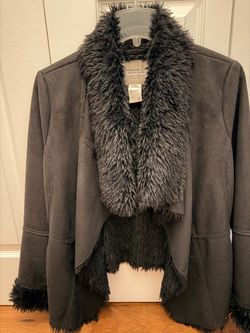 American Rag Faux Shearling Open Front Jacket