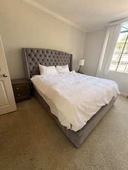 King bed frame and mattress