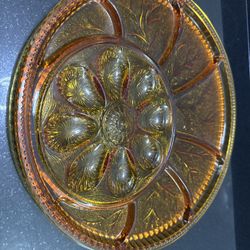 Deviled Egg Glass Vintage Plate