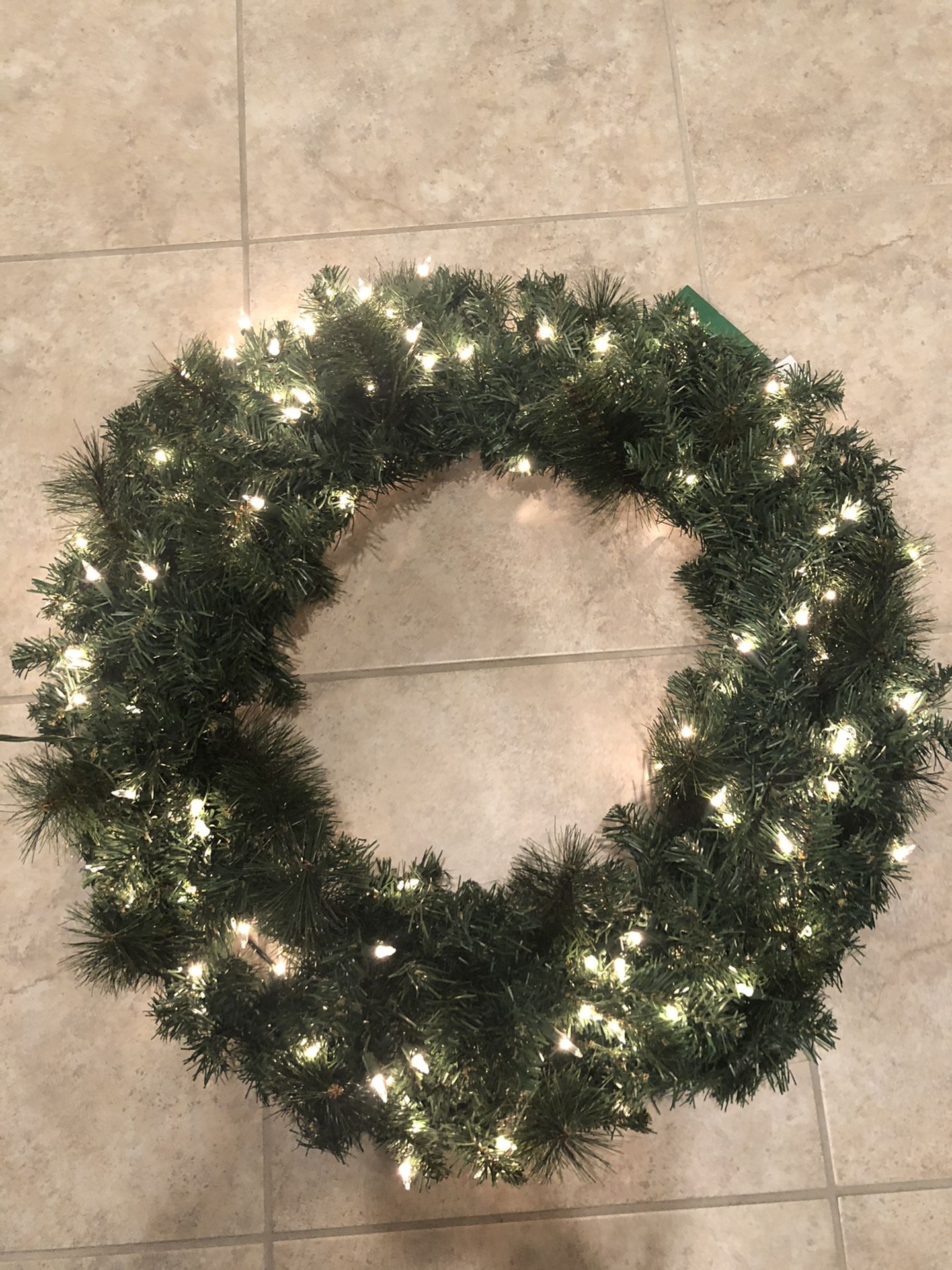 Christmas Wreath 36 inch Clear Lights