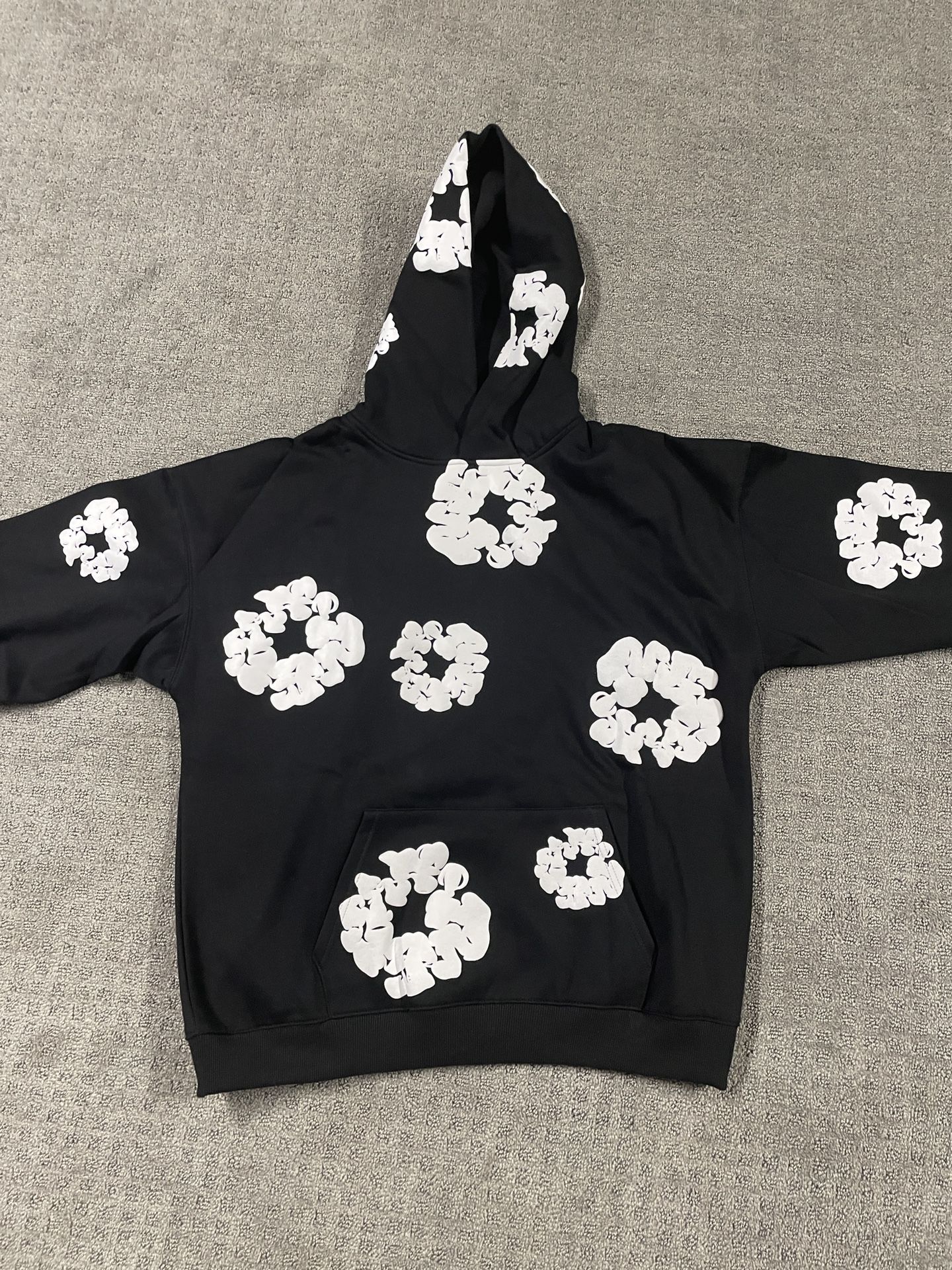 Denim tears black/white hoodie size L