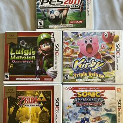Nintendo 3DS games(Zelda, Sonic, Luigi, Kirby)