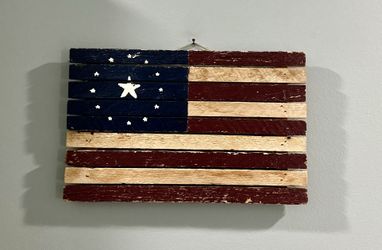 Rustic Wooden American Flag Decor 