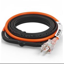 VEVOR Self-Regulating Pipe Heating Cable, 18-feet 5W/ft Heat Tape for Pipes Freeze Protection, Protects PVC Hose, Metal and Plastic Pipe from Freezing
