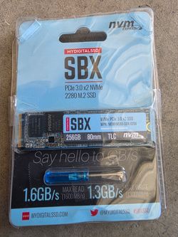 MyDigitalSSD SBX 256GB NVMe SSD, model MDNVME80-SBX-0256 Phison E8 controller TLC 3D NAND