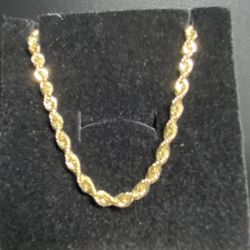 10k Gold Rope Bracelet 8” 3mm