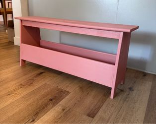 Solid Wood Storage Bench (Painted Pink) – Entryway / Bedroom / Dining
