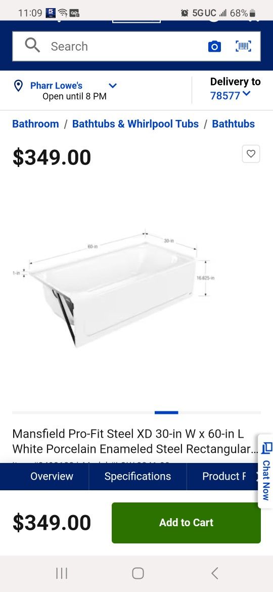 Mansfield Pro Fit Steel Xd Tub