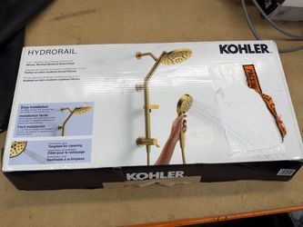 Brand New Kohler HydroRail 3-in-1 Multifunction Showerhead and Column Kit Gold