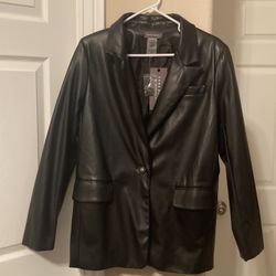 Black faux leather jacket