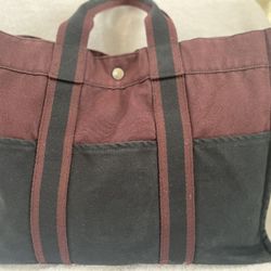 Hermes Canvas Bag - Maroon