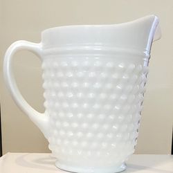 Vintage Milk Glass Pitcher 