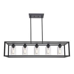 Black industrial chandelier 36.2 inches