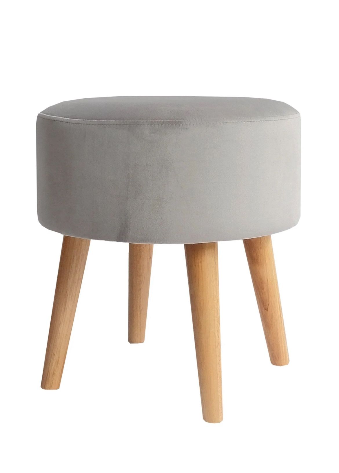 Gray Velvet Vanity Stool New