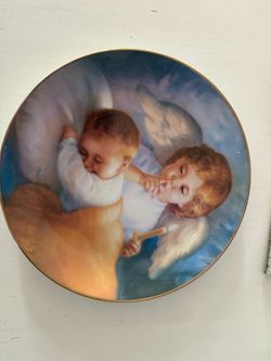 Decorative Collector Plate with Angel Scene
