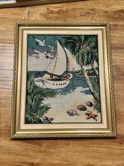 Hand Embroidered Art Island