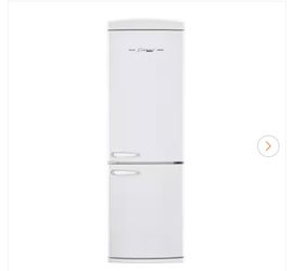Classic Retro 24 in 11.7 cu. ft. Frost Free Retro Bottom Freezer Refrigerator in Marshmallow White, Energy Star
