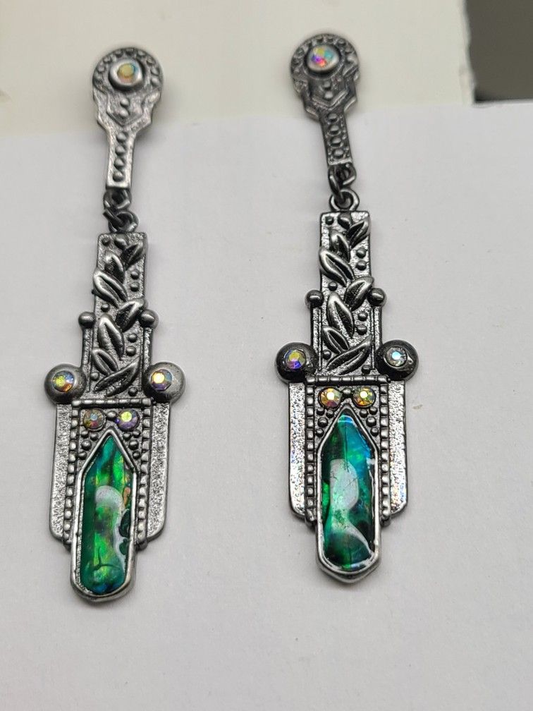VICTORIAN VINTAGE RARE OCEAN BLUE ABALONE 