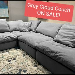 Gray Cloud Modular Sectional Couch Sofa 