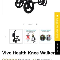 Vive Health Knee Walker / Knee Scooter With Storage 