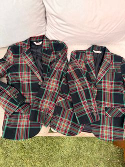 Boys Christmas Plaid Dressy Blazers From Target Used Once Super Comfy And Like New Condition 2 Sizes 8-10 And 5-6