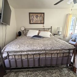 King Size Bed with box springs and frame