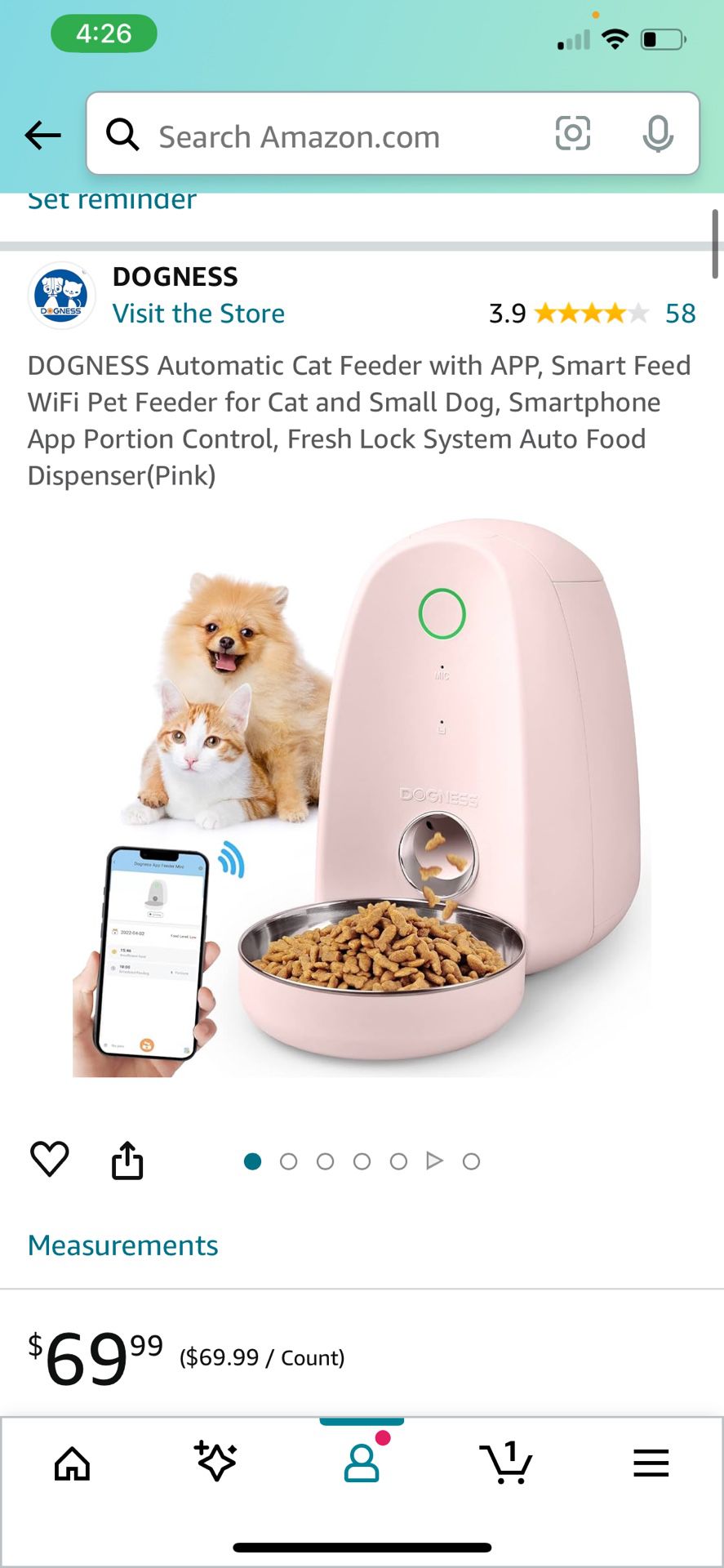 DOGNESS Automatic Dog. Cat Smart Feed WiFi Pet.  Smartphone App Control