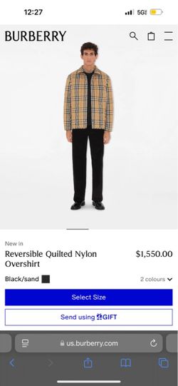 Burberry Reversible Quilted Nylon Overshirt Size L