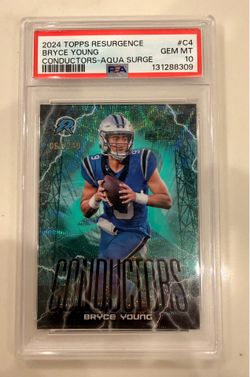 2024 Topps Resurgence Conductors Bryce Young Aqua Surge Refractor /249 PSA 10