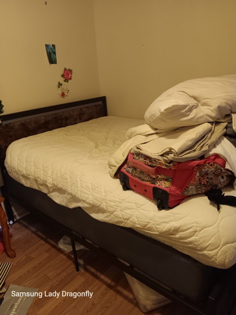 TemperPedic Full Size Bed, Frame And Foam Pillowtop