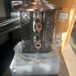 Stylecraft 3 Chamber Copper Bird Feeder, 12.6 in L x 10 W in x 18.1 in H