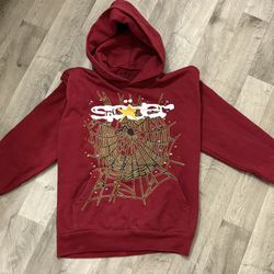 No Bag Like New SP5DER Maroon Web Hoodie